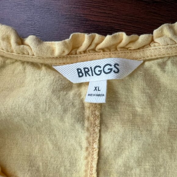 Briggs Ladies' Ruffle V-Neck Linen Blend Dress - Yellow XL - Picture 3 of 5